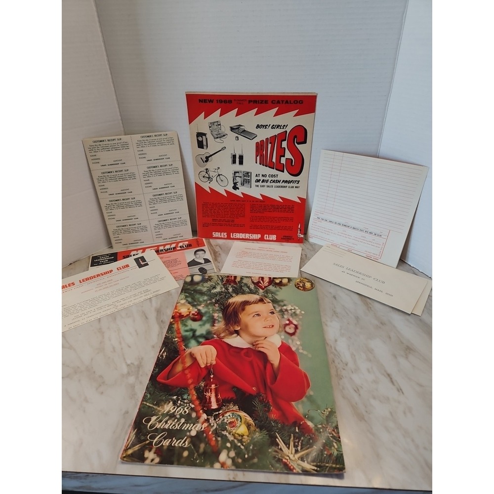 Christmas Cards 1968 Catalog Sales Leadership Club Samples Members Paperwork